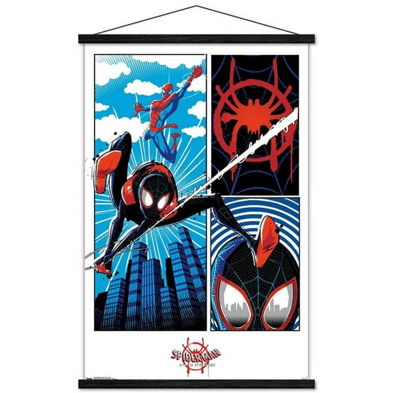 Marvel Cinematic Universe - Spider-Man - Into The Spider-Verse - Panel Wall Poster with Wooden Magnetic Frame, 22.375" x 34"