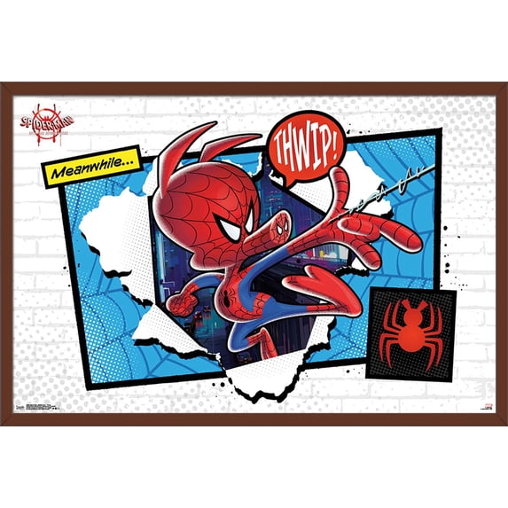 Marvel Cinematic Universe - Spider-Man - Into The Spider-Verse - Thwip Wall Poster, 22.375" x 34", Framed