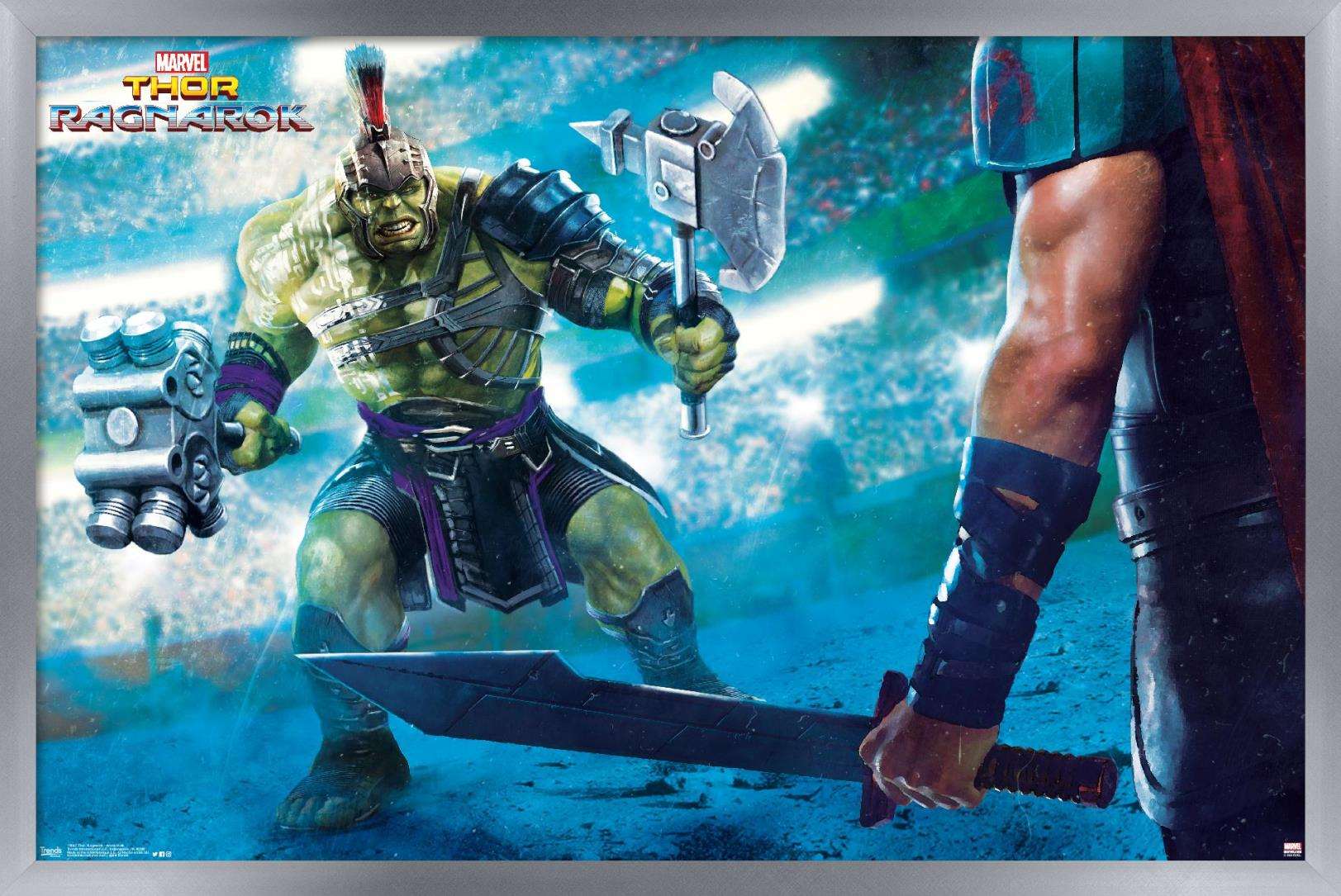 Marvel Cinematic Universe - Thor - Ragnarök - Arena Hulk Wall Poster, 14.725" x 22.375", Framed
