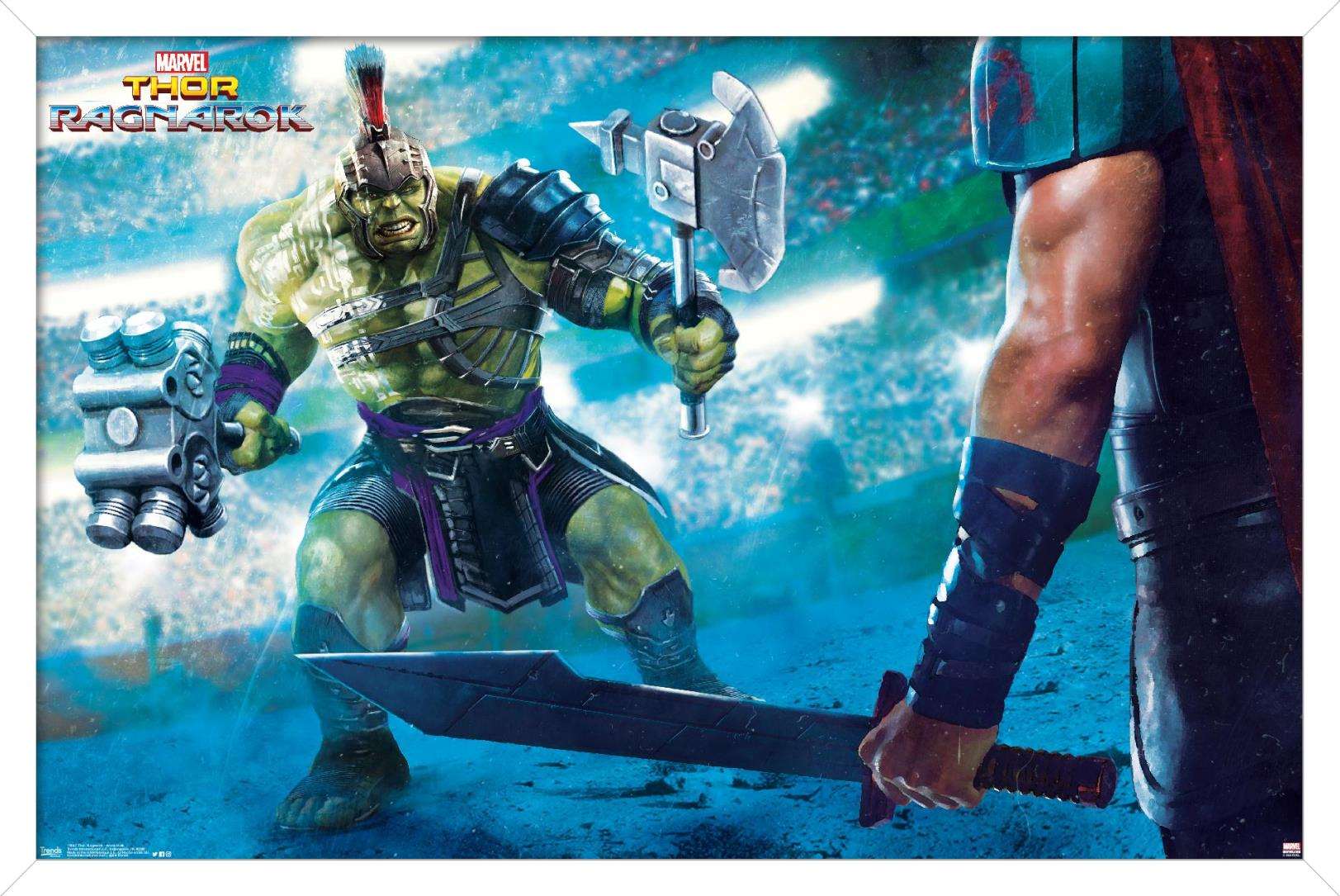 Marvel Cinematic Universe - Thor - Ragnarök - Arena Hulk Wall Poster, 14.725" x 22.375", Framed