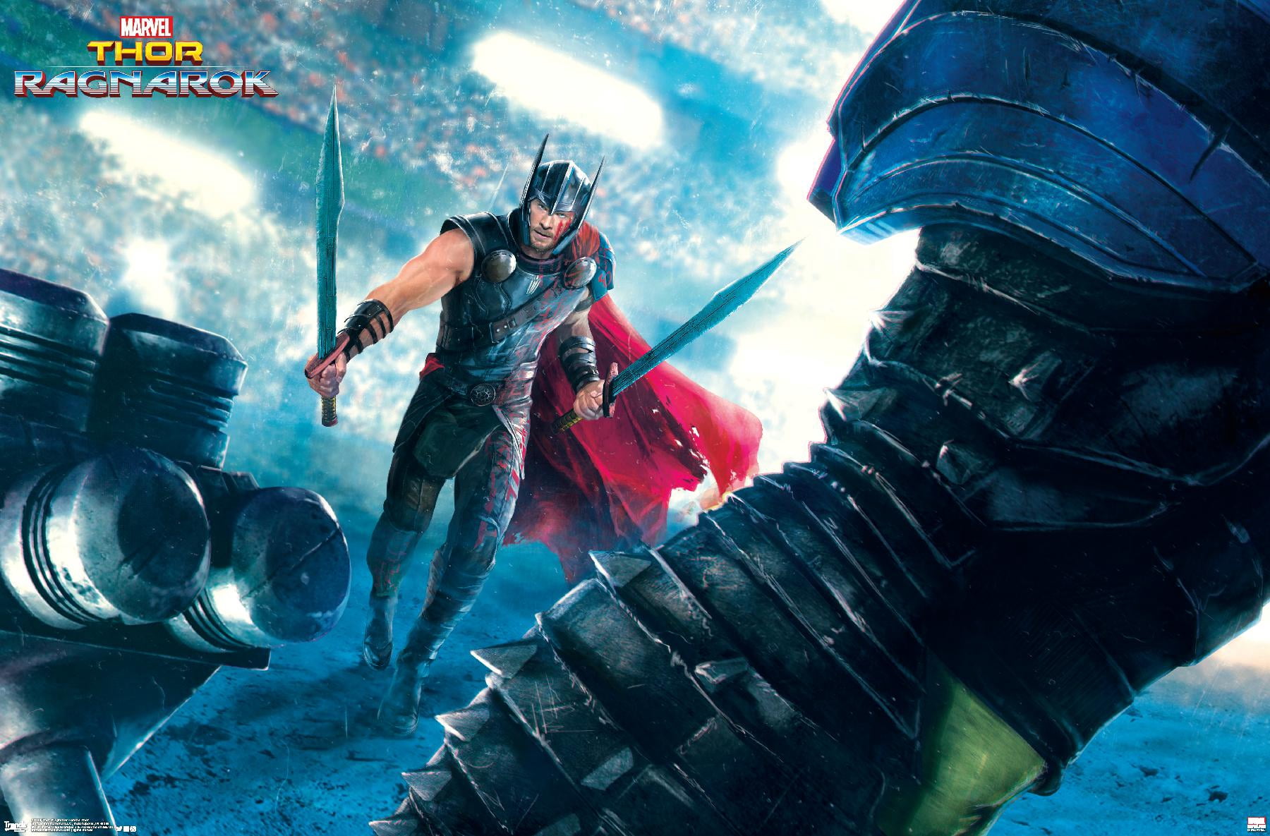 Marvel Cinematic Universe - Thor - Ragnarök - Arena Thor Wall Poster, 14.725" x 22.375"