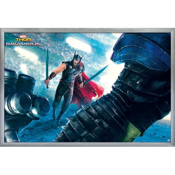 Marvel Cinematic Universe - Thor - Ragnarök - Arena Thor Wall Poster, 22.375" x 34", Framed