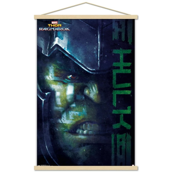 Marvel Cinematic Universe - Thor - Ragnarök - Hulk Wall Poster with Wooden Magnetic Frame, 22.375" x 34"