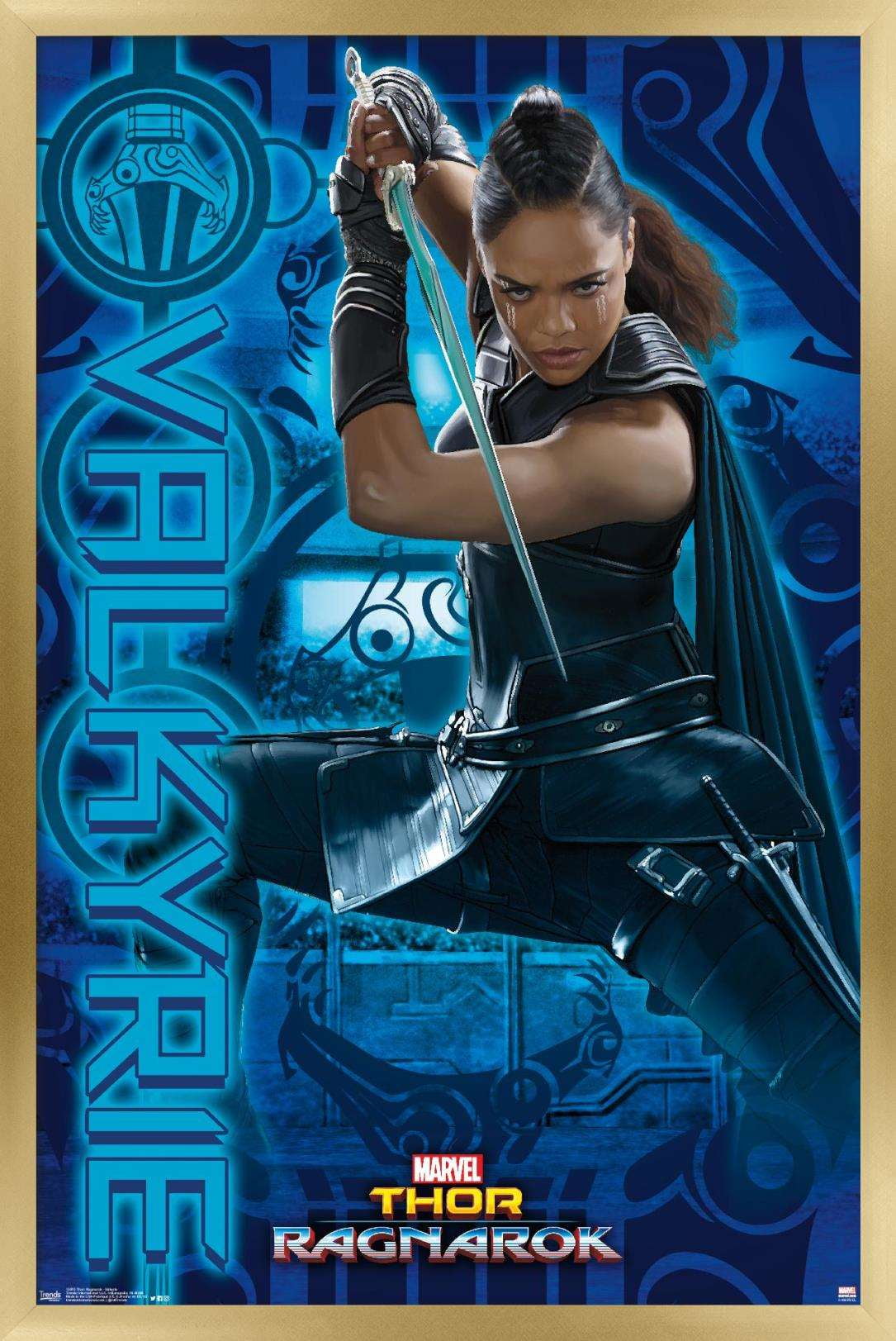 Marvel Cinematic Universe - Thor - Ragnarök - Valkyrie Wall Poster, 14.725" x 22.375", Framed