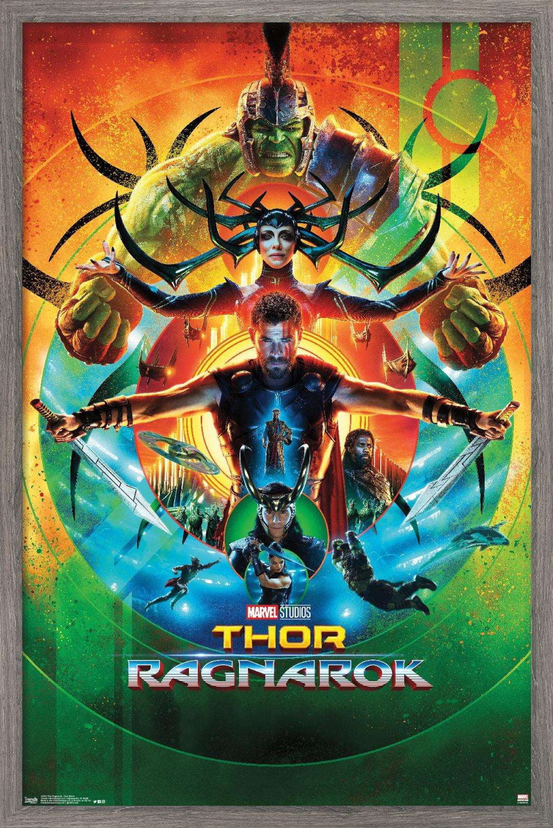 Marvel Cinematic Universe - Thor: Ragnarok - One Sheet Wall Poster, 14.725" x 22.375", Framed