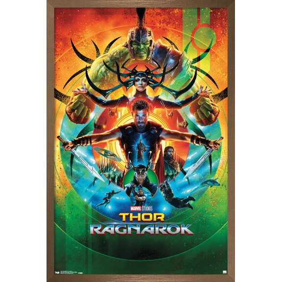 Marvel Cinematic Universe - Thor: Ragnarok - One Sheet Wall Poster, 14.725" x 22.375", Framed