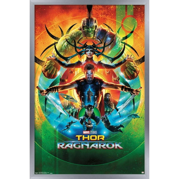 Marvel Cinematic Universe - Thor: Ragnarok - One Sheet Wall Poster, 14.725" x 22.375", Framed