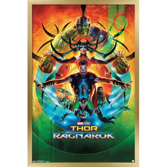 Marvel Cinematic Universe - Thor: Ragnarok - One Sheet Wall Poster, 22.375" x 34", Framed