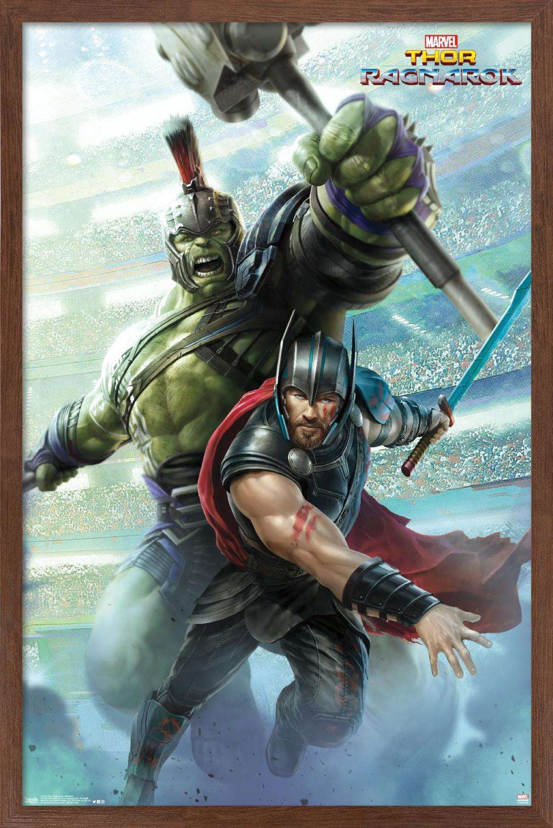 Marvel Cinematic Universe - Thor: Ragnarok - Warriors Wall Poster, 22.375" x 34", Framed