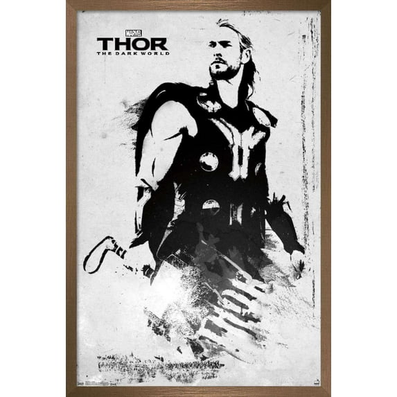 Marvel Cinematic Universe - Thor - The Dark World - Illustrated Stamp Wall Poster, 14.725" x 22.375", Framed