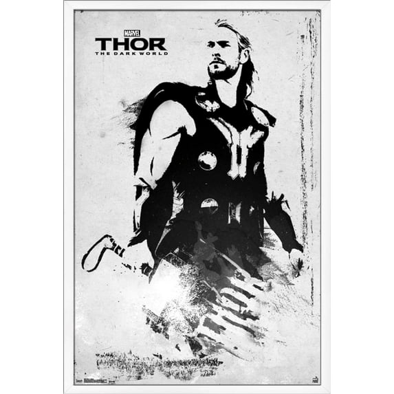Marvel Cinematic Universe - Thor - The Dark World - Illustrated Stamp Wall Poster, 22.375" x 34", Framed