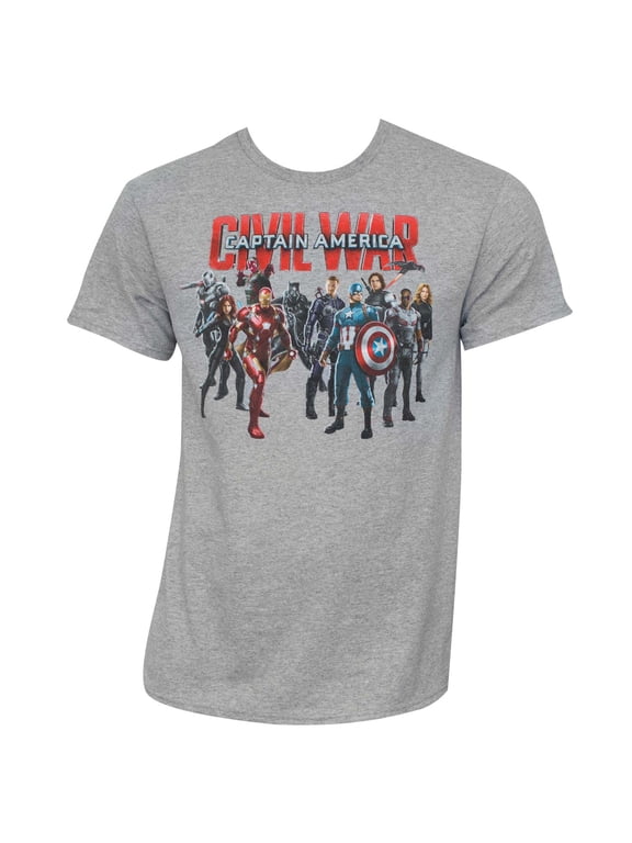 Marvel Civil War Men's Civil Group Shot T-Shirt Heather Grey M
