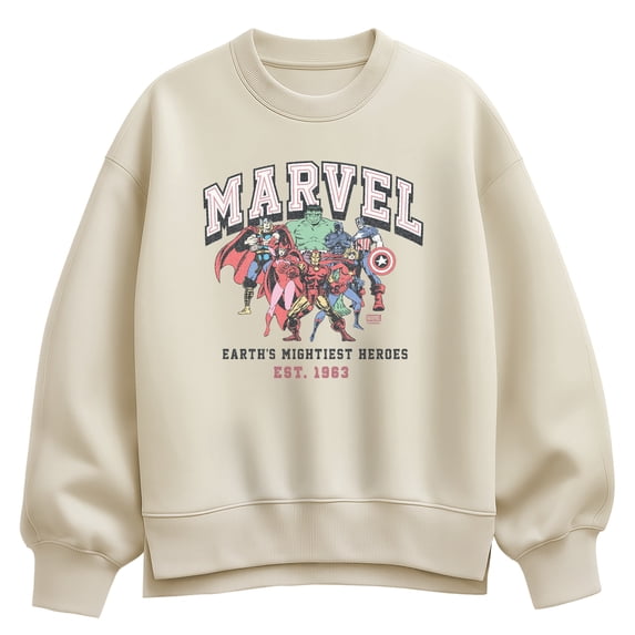 Marvel - Collage - Women's Oversized Fleece Crew Sweatshirt