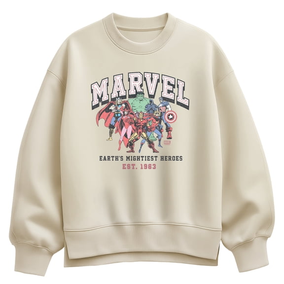 Marvel - Collage - Women's Oversized Fleece Crew Sweatshirt