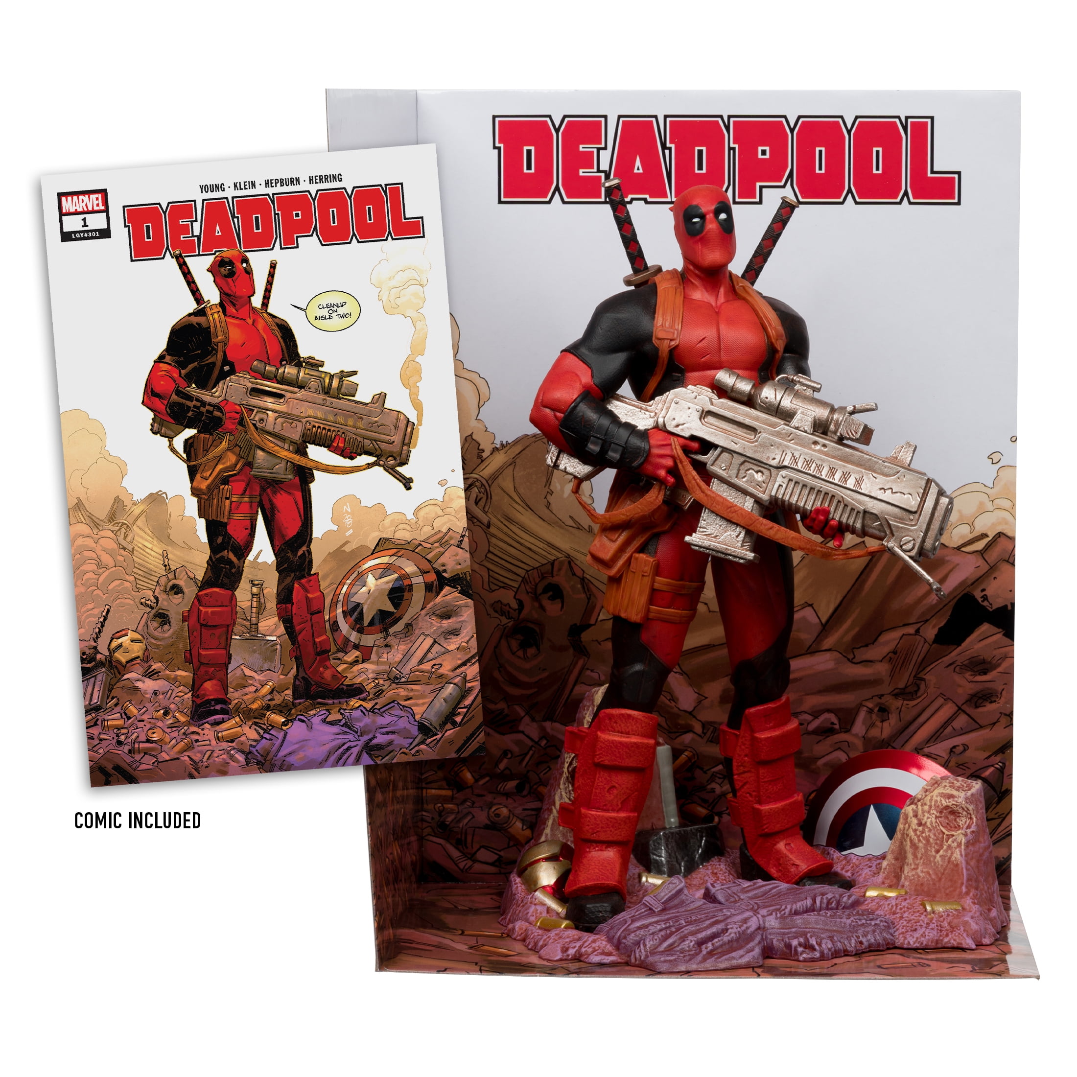 ★MARVELCOLLECTION★ Small Planet Deadpool Avengers Style Wh Marvel Deadpool Grey Suit 1:6 Action Figure McFarlane Toys