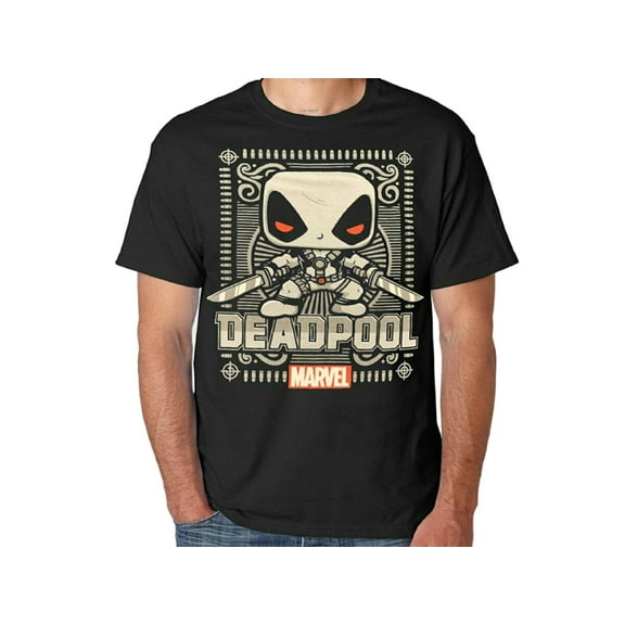 Marvel Collector Corps Deadpool Men's Black/Gray Short Sleeve T-Shirt (Small)