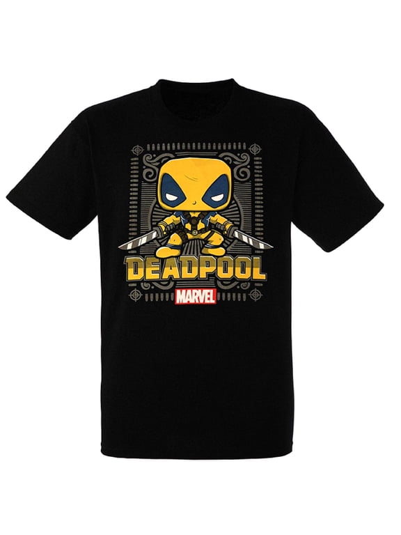 Marvel Collector Corps Deadpool Men's Black/Yellow Short Sleeve T-Shirt (XL)