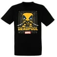 thumbnail image 1 of Marvel Collector Corps Deadpool Men's Black/Yellow Short Sleeve T-Shirt (XS), 1 of 3