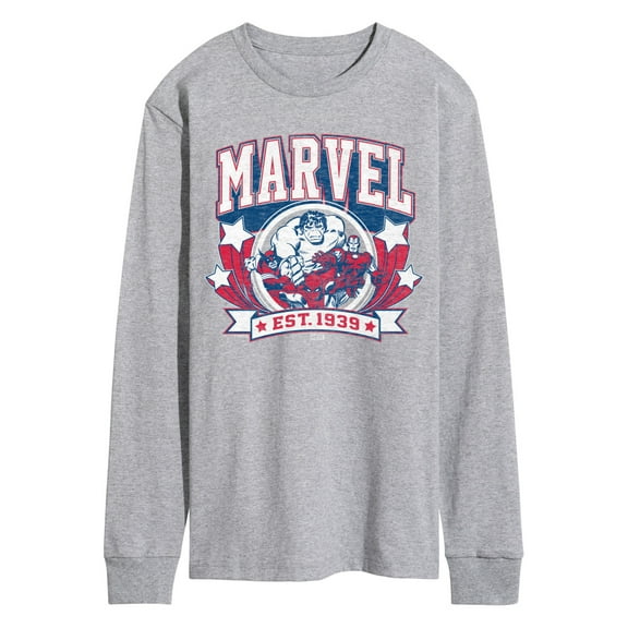Marvel - Collegiate Americana - Men's Long Sleeve Graphic T-Shirt