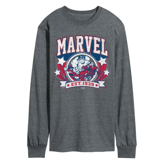 Marvel - Collegiate Americana - Men's Long Sleeve Graphic T-Shirt