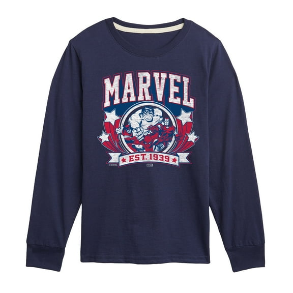 Marvel - Collegiate Americana - Toddler And Youth Long Sleeve Graphic T-Shirt