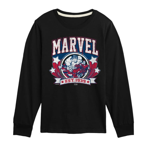 Marvel - Collegiate Americana - Toddler And Youth Long Sleeve Graphic T-Shirt