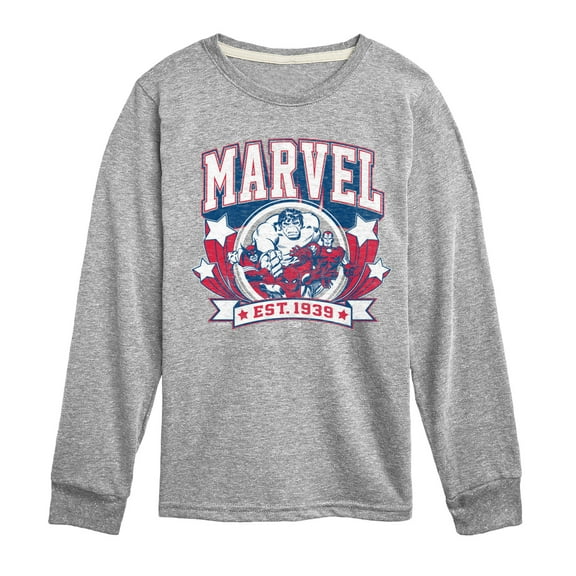 Marvel - Collegiate Americana - Toddler And Youth Long Sleeve Graphic T-Shirt