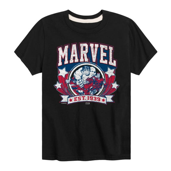 Marvel - Collegiate Americana - Toddler And Youth Short Sleeve Graphic T-Shirt
