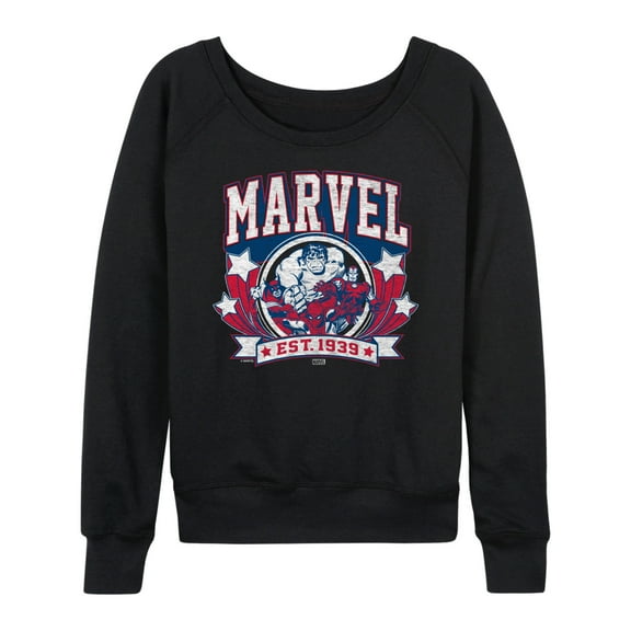 Marvel - Collegiate Americana - Women's French Terry Pullover Long Sleeve Shirt