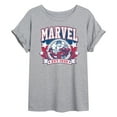 thumbnail image 1 of Marvel - Collegiate Americana - Women's Oversized Graphic T-Shirt, 1 of 5