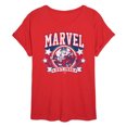 thumbnail image 1 of Marvel - Collegiate Americana - Women's Oversized Graphic T-Shirt, 1 of 4