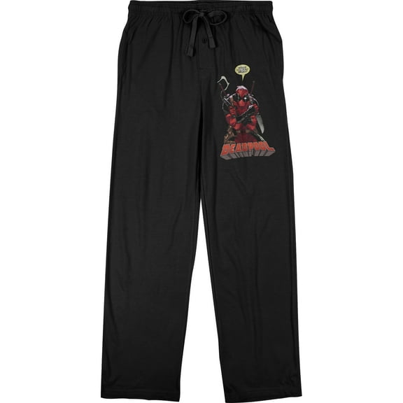 Marvel Comic Book Classic Deadpool Graphic Men's Black Sleep Pajama Pants-S