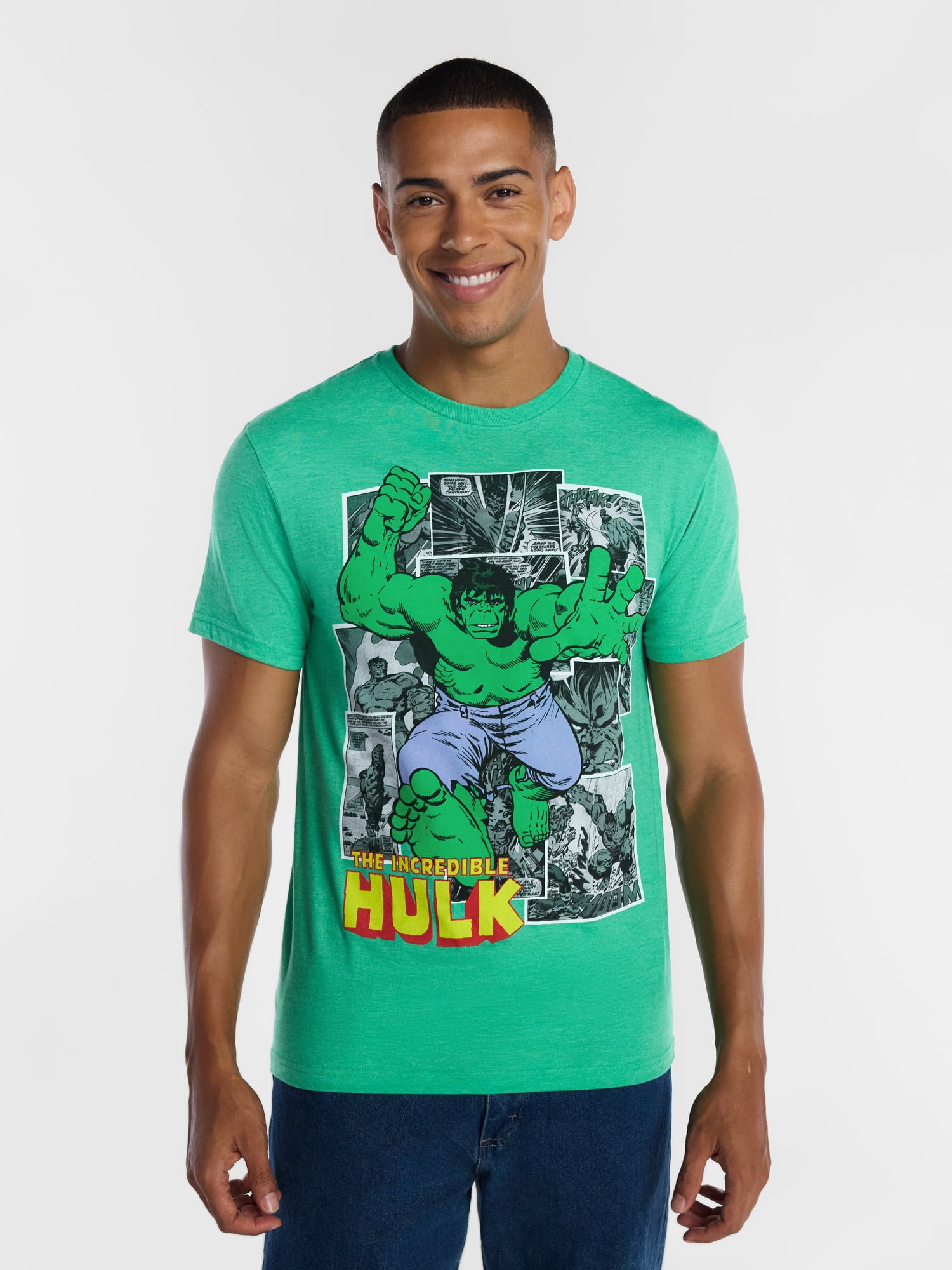 Marvel Comics Hulk Men's and Big Men's Graphic Tee, Sizes S-3XL