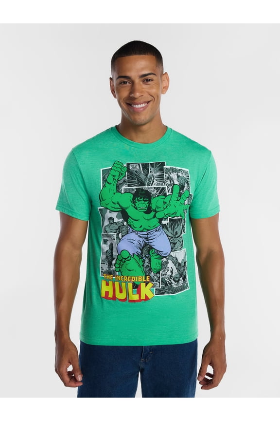 Comics Hulk Men's and Big Men's Graphic Tee, Sizes S-3XL