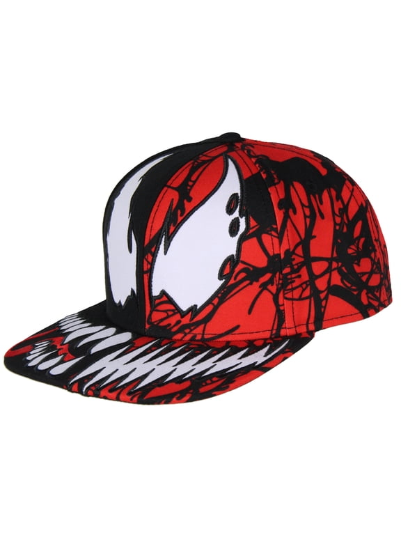 Comics Adult Venom Carnage Split Face Embroidered Flat Bill Snapback Hat For Men And Women