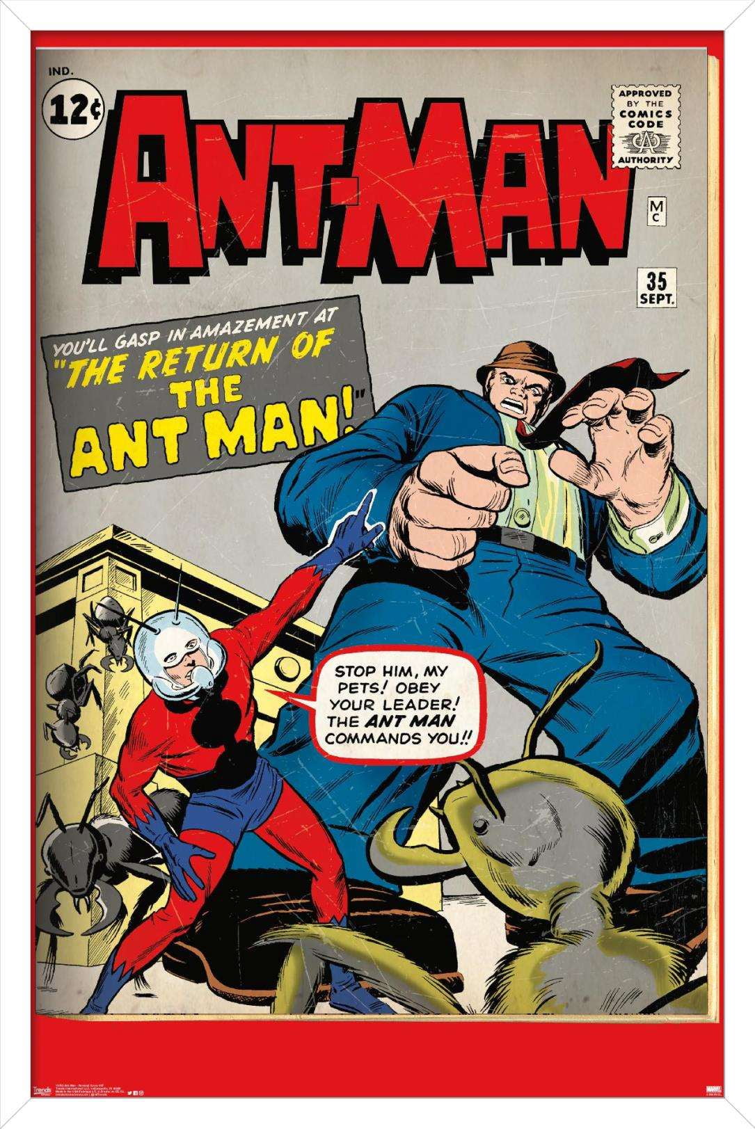 Marvel Comics - Ant-Man - ReVised Cover 27 Wall Poster, 14.725" x 22.375", Framed