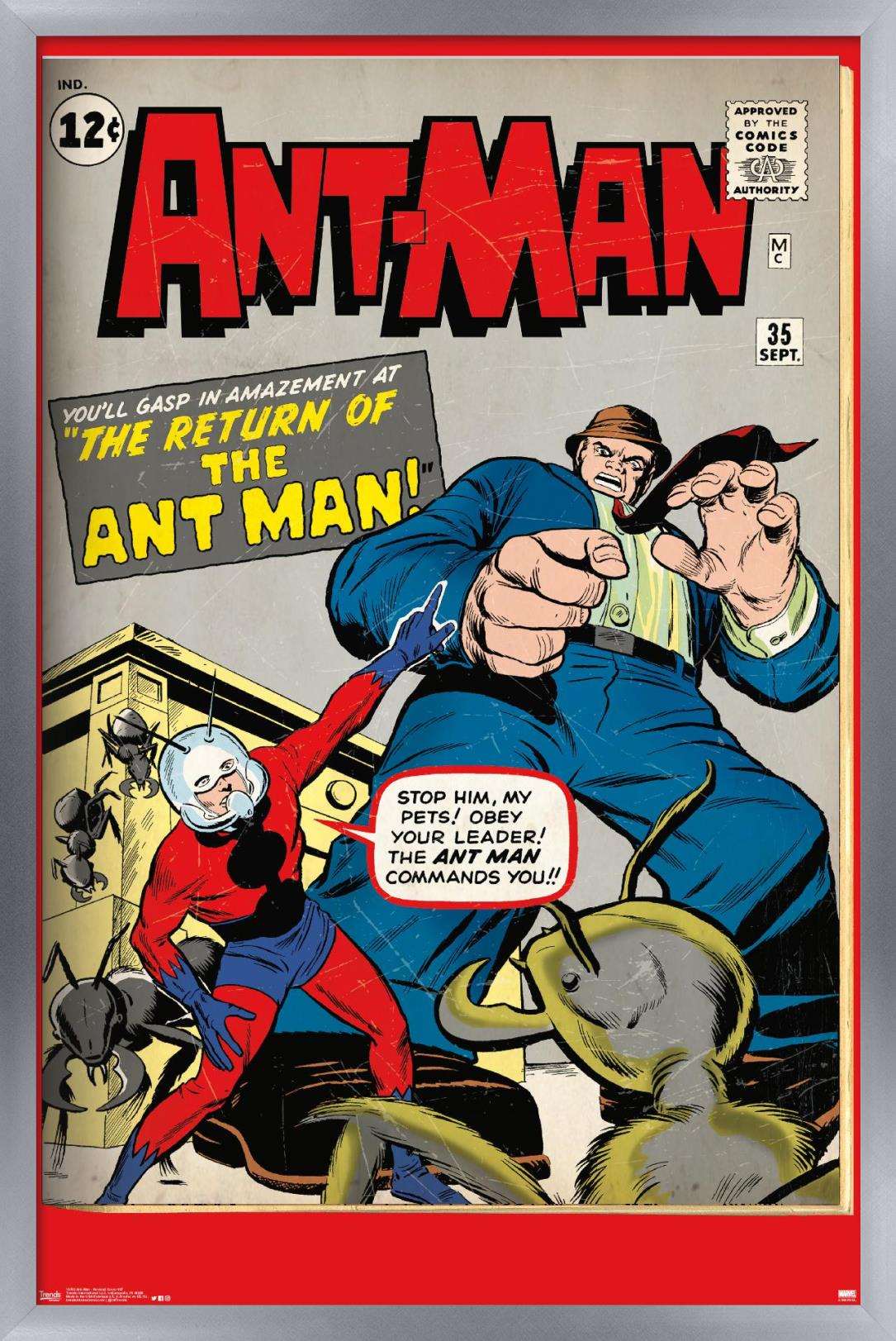 Marvel Comics - Ant-Man - ReVised Cover 27 Wall Poster, 14.725" x 22.375", Framed