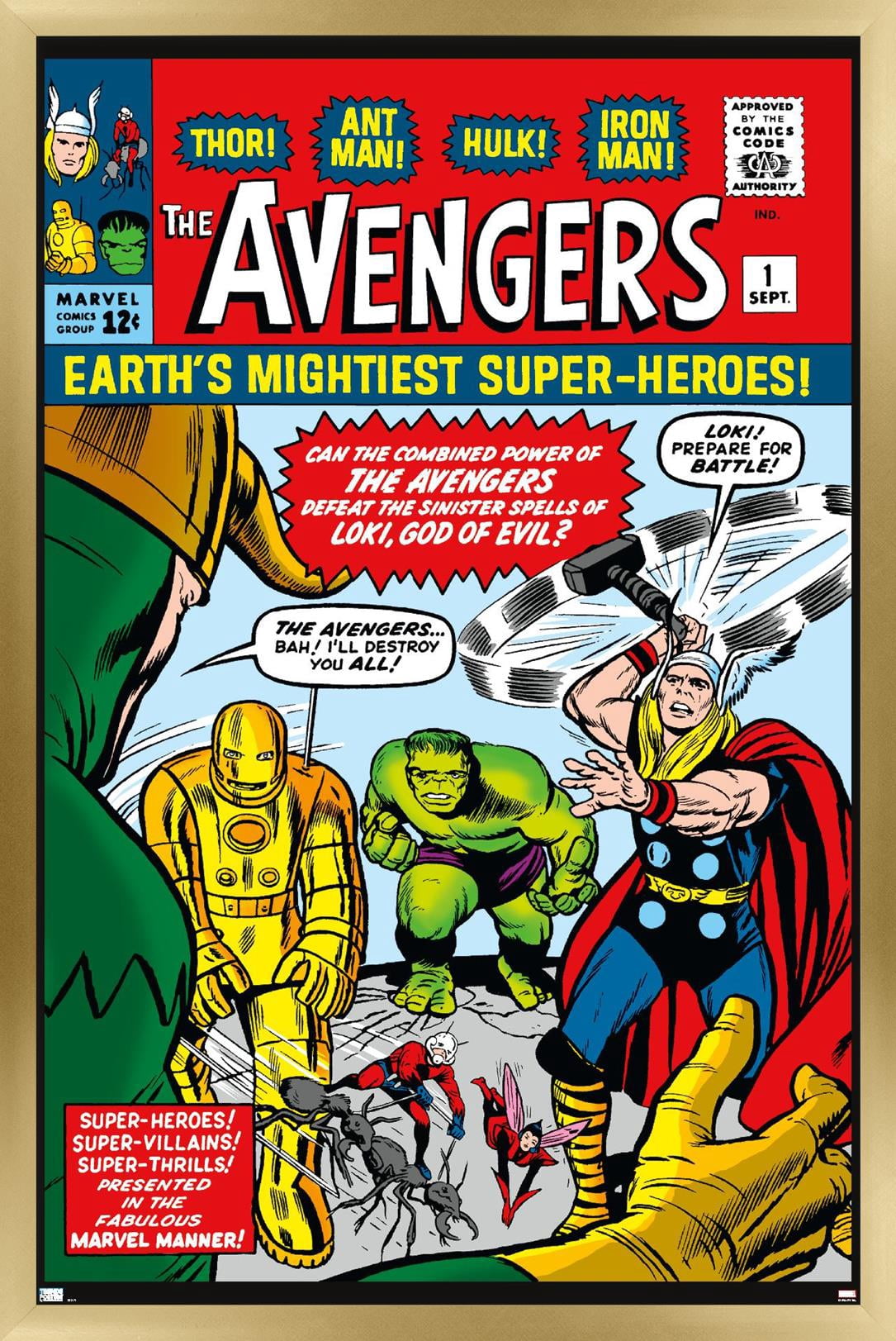 Marvel Comics - Avengers #1 Wall Poster, 14.725" x 22.375" Framed
