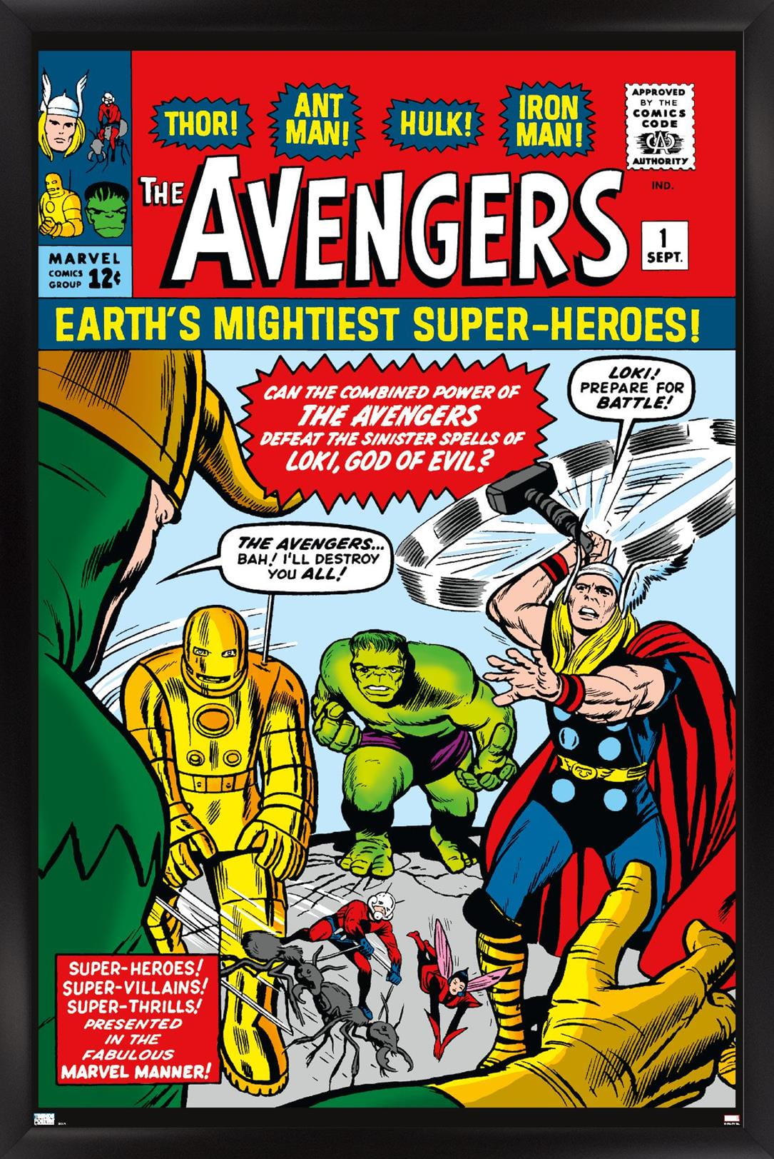 Marvel Comics - Avengers #1 Wall Poster, 22.375" x 34" Framed