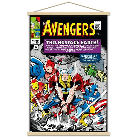 Marvel Comics - Avengers #12 Wall Poster with Magnetic Frame, 22.375" x 34"