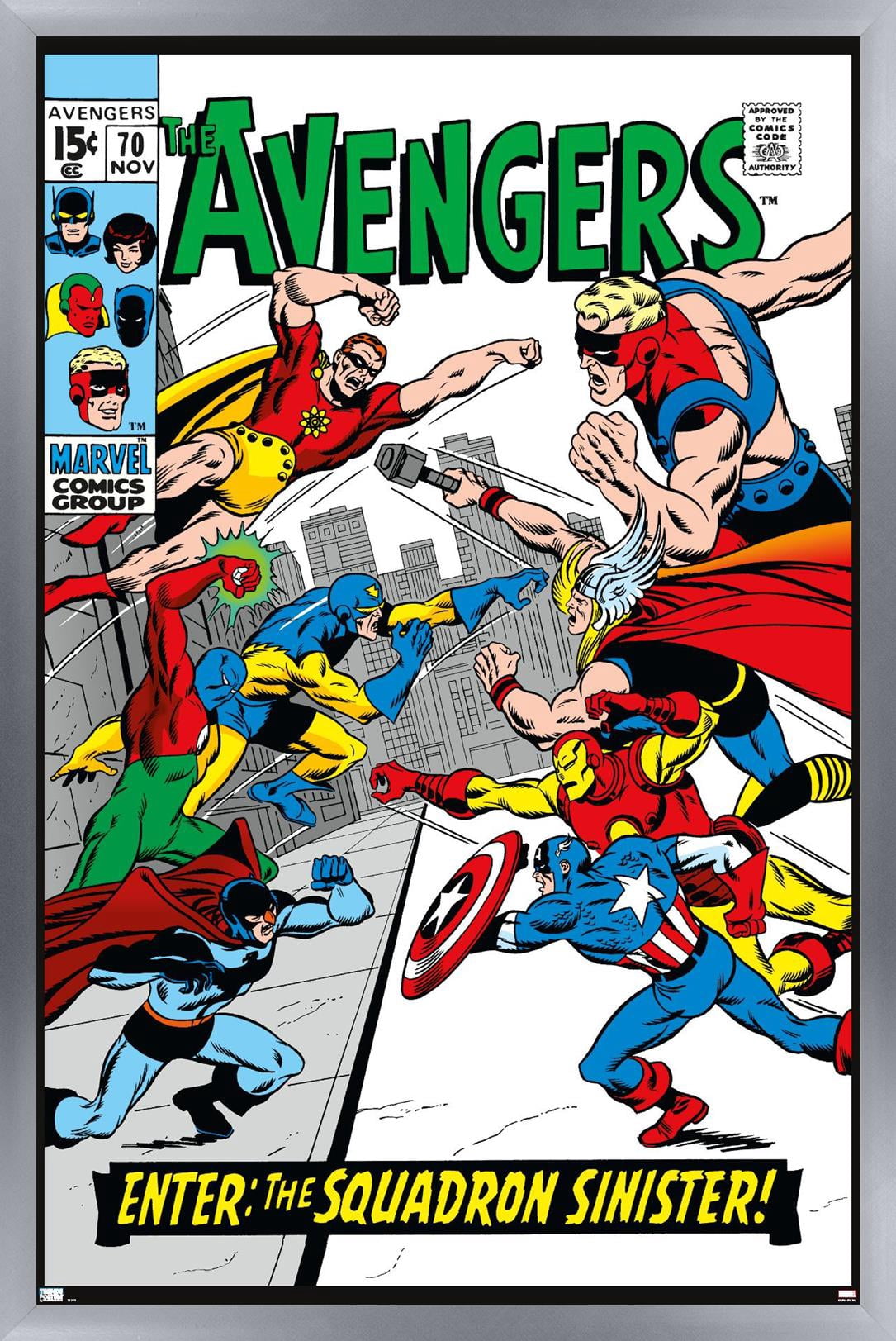 Marvel Comics - Avengers #70 Wall Poster, 14.725" x 22.375" Framed
