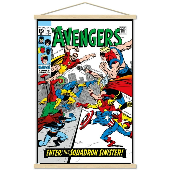 Marvel Comics - Avengers #70 Wall Poster with Magnetic Frame, 22.375" x 34"
