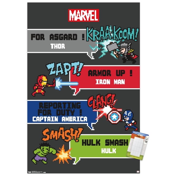 Marvel Comics - Avengers - 8 Bit Wall Poster, 14.725" x 22.375"