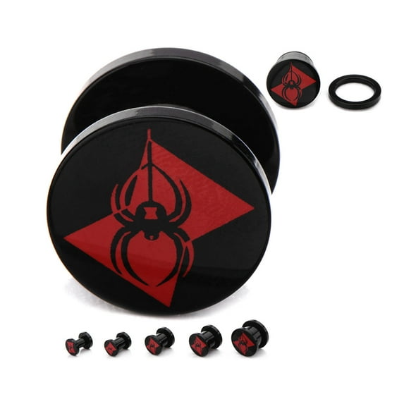 Marvel Comics Avengers Black Widow Logo Acrylic Screw Fit Plugs (0G)