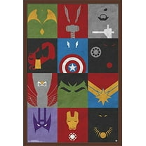 Marvel Comics - Avengers - Minimalist Grid Wall Poster, 22.375" x 34", Framed
