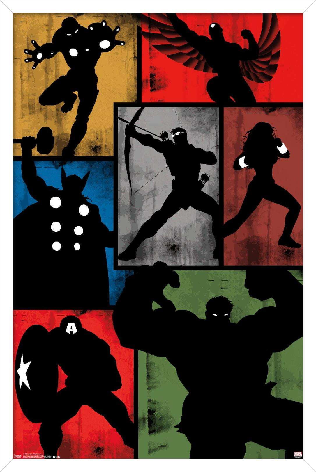 Marvel Comics - Avengers - Simplistic Grid Wall Poster, 14.725" x 22.375", Framed