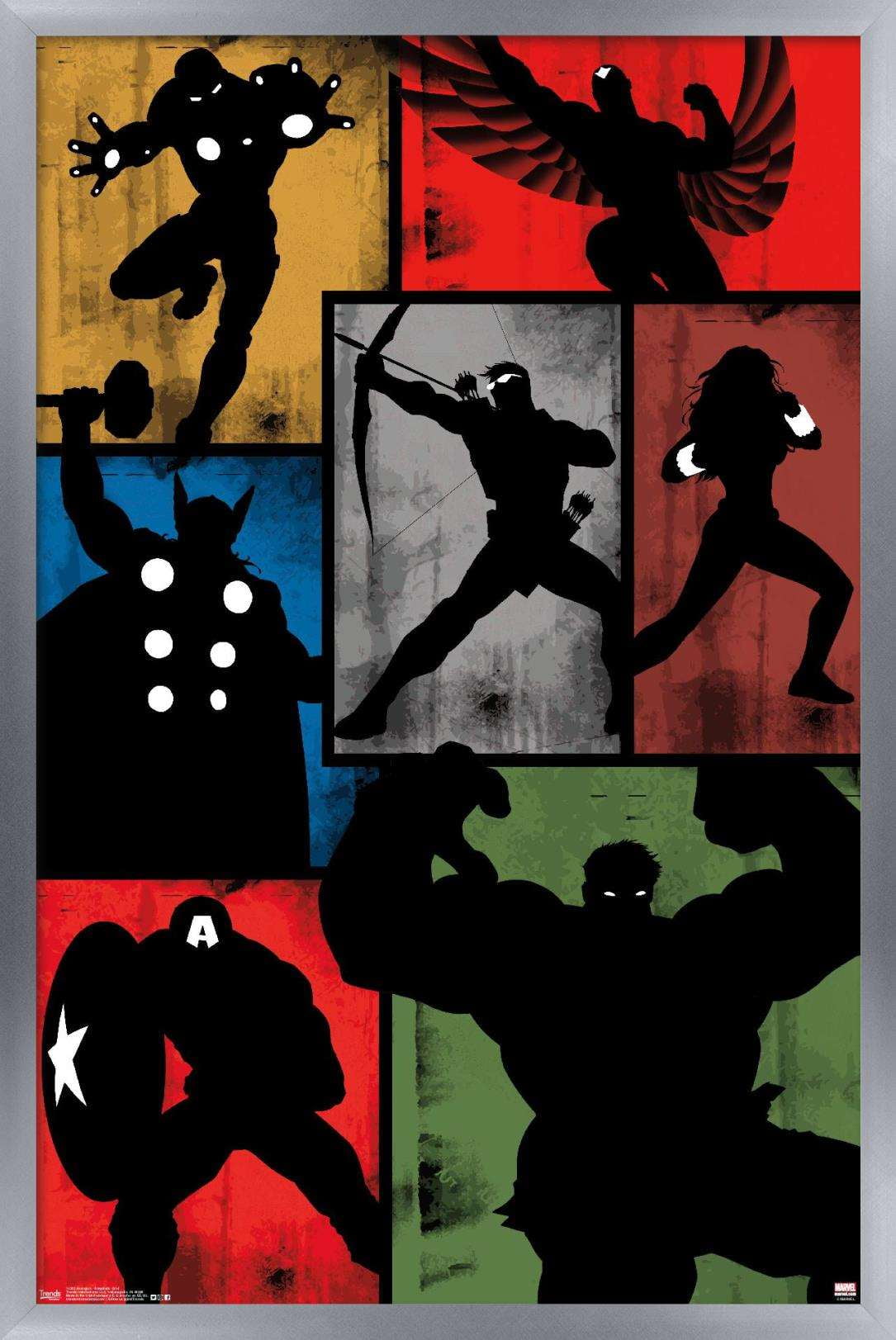 Marvel Comics - Avengers - Simplistic Grid Wall Poster, 14.725" x 22.375", Framed