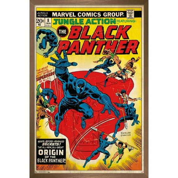 Marvel Comics - Black Panther - Jungle Action Cover Wall Poster, 14.725" x 22.375", Framed