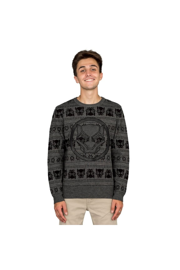 Marvel Comics Black Panther Logo Adult Ugly Christmas Sweater