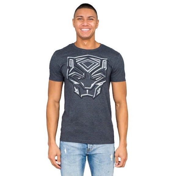 Marvel Comics Black Panther Metallic Ink Tee Heather Charcoal T-shirt